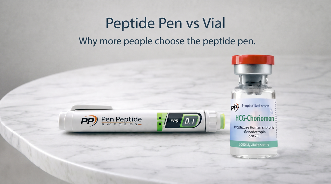 Peptidpenna vs vial – jämförelse av användarvänlighet, dosprecision och hygien för forskningspeptider